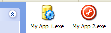 32 pixel icons displayed in the Windows Explorer in Icon view mode